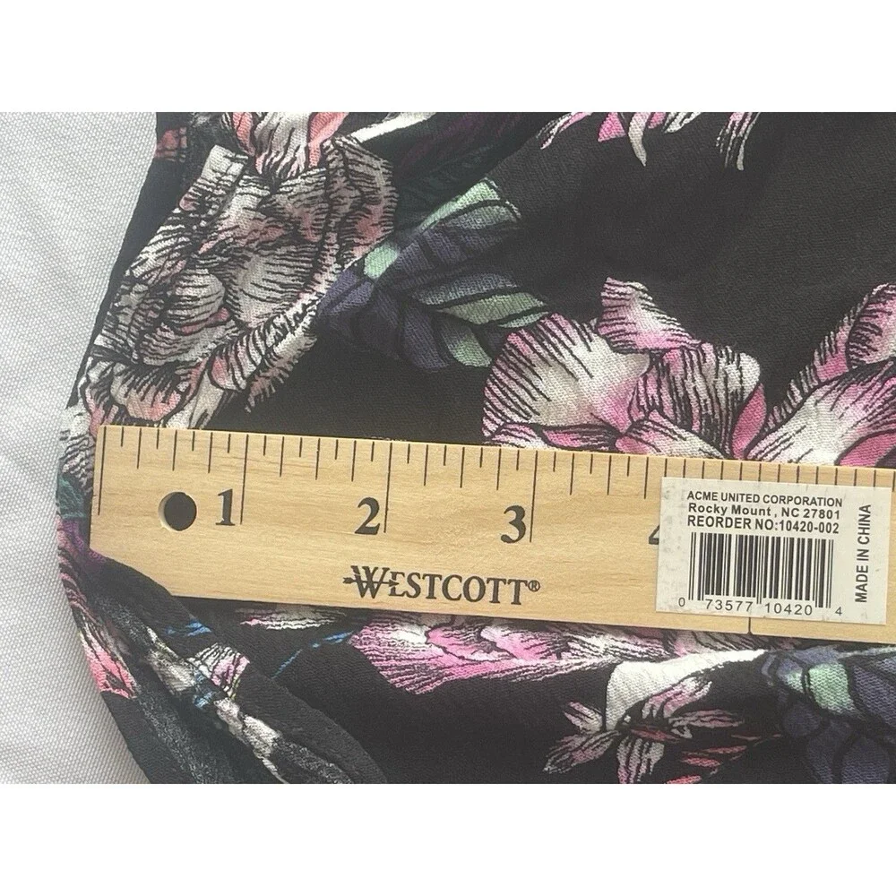 Body Glove Kimono Women OS Floral Print Open Front Black Boho Tropical
